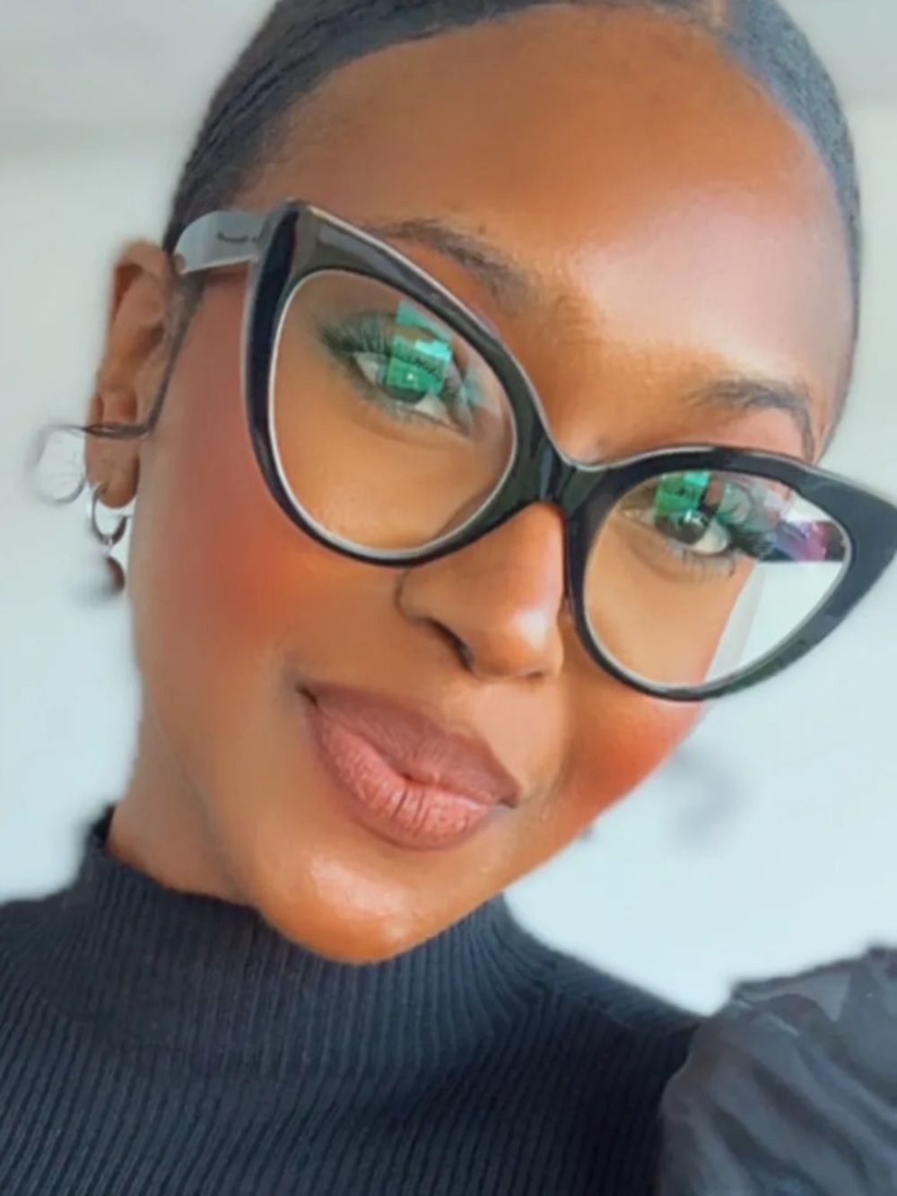 ZEELOOL readers 2.0 Stylish Black Cat-Eye Women's Glasses - Elegant Black Frames